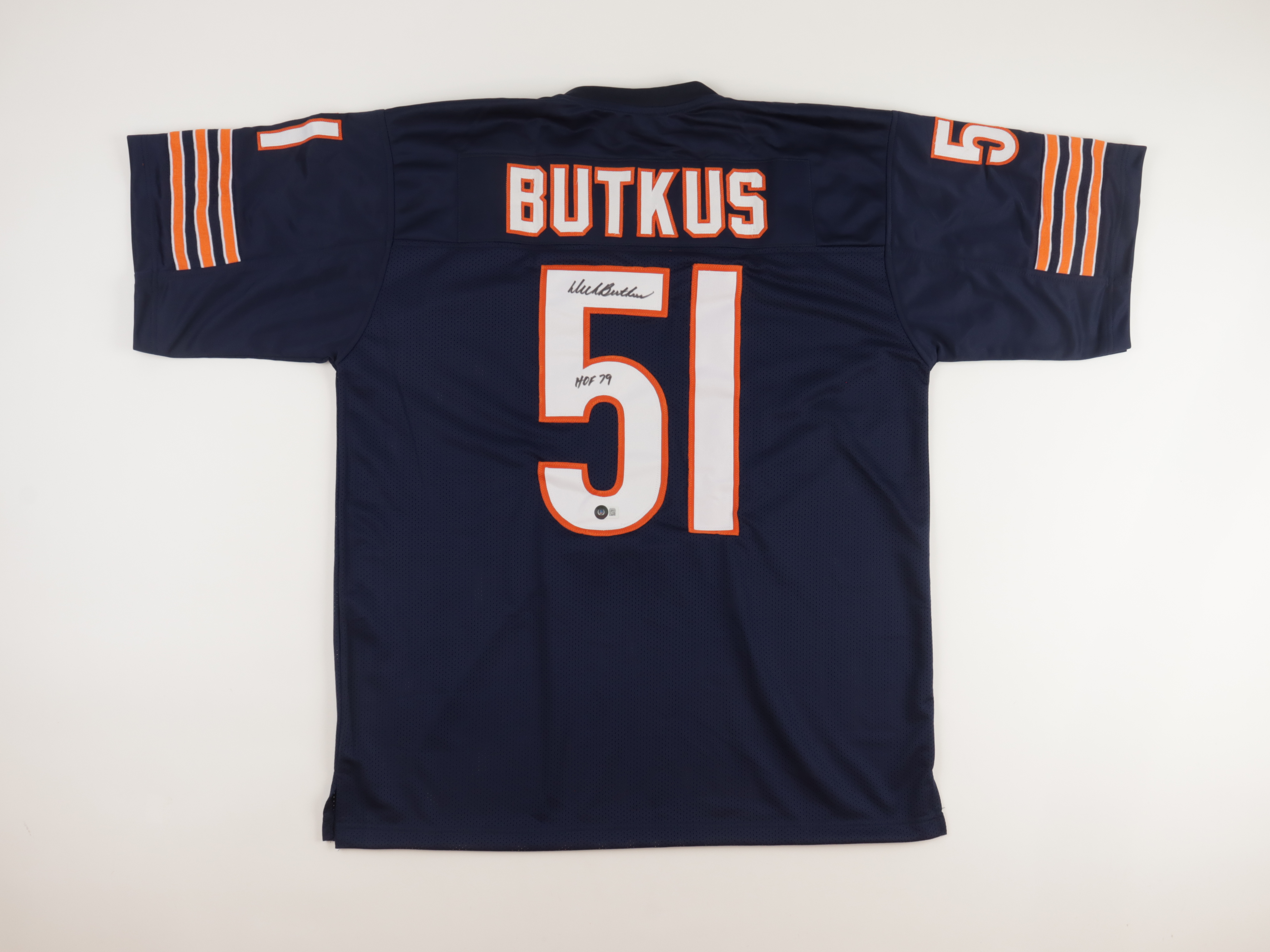 Dick Butkus Signed Jersey Inscribed "HOF 79" (Beckett) at PristineAuction.com Dick Butkus Signed Jersey Inscribed "HOF 79" (Beckett) at PristineAuction.com