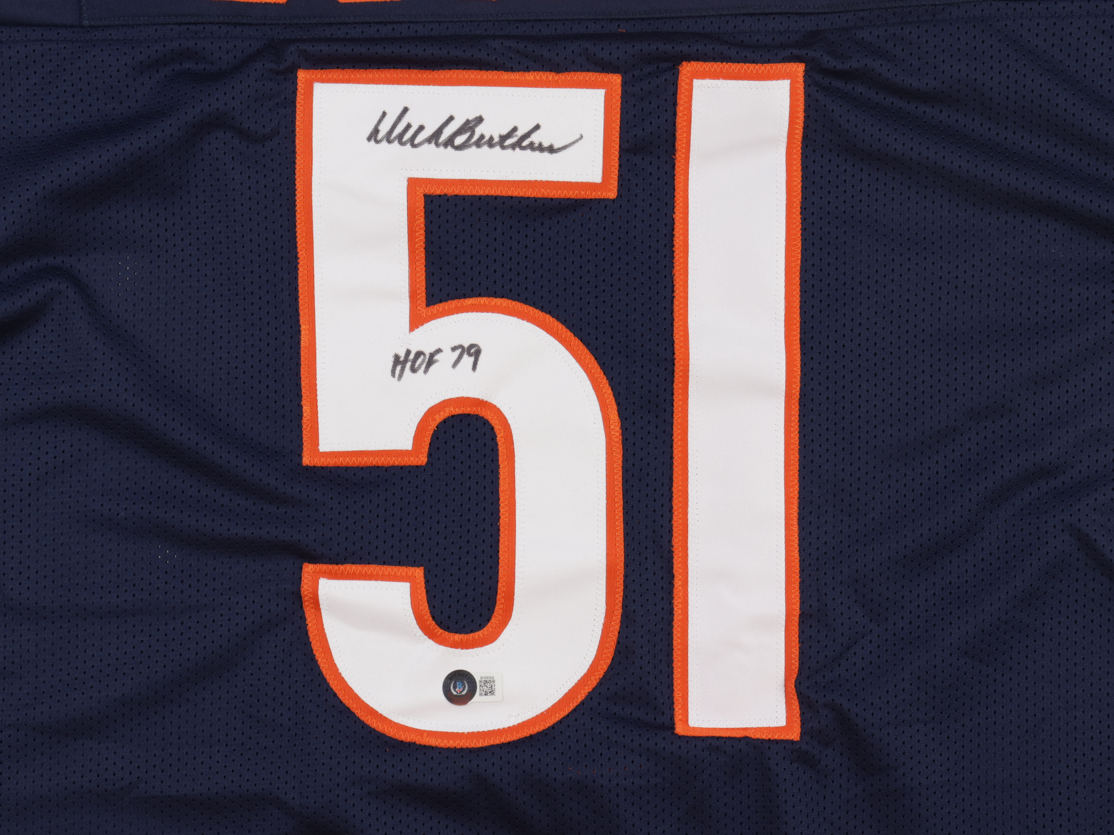 Dick Butkus Signed Jersey Inscribed "HOF 79" (Beckett) at PristineAuction.com Dick Butkus Signed Jersey Inscribed "HOF 79" (Beckett) at PristineAuction.com