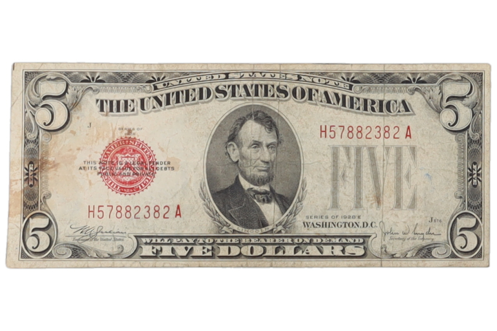 Usd5 Notes 1928 $5 Five Dollar U.S. Bank Note | Pristine Auction