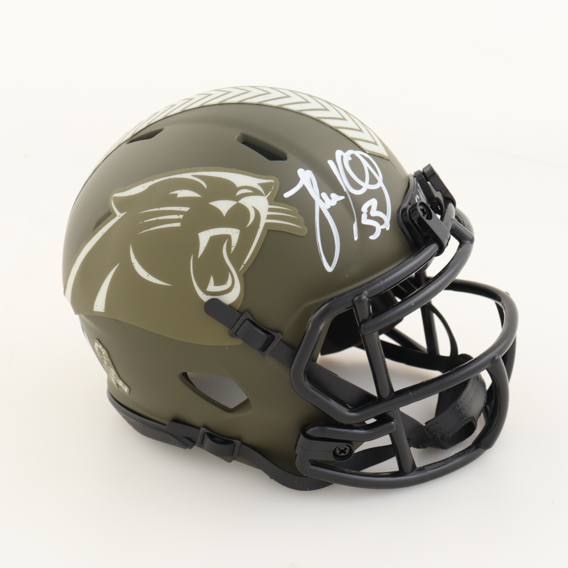 Luke Kuechly Signed Panthers Salute to Service Speed Mini Helmet (Beckett) at PristineAuction.com Luke Kuechly Signed Panthers Salute to Service Speed Mini Helmet (Beckett) at PristineAuction.com