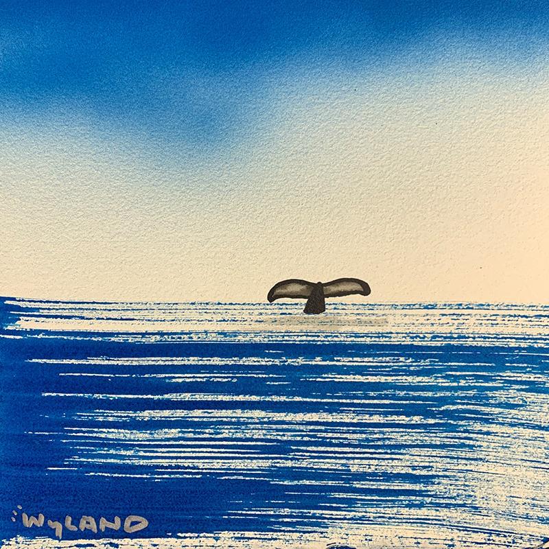 "Fluke" 26x14 Custom Framed Original Acrylic Painting on Deckle Edge Paper by Wyland (PA) at PristineAuction.com "Fluke" 26x14 Custom Framed Original Acrylic Painting on Deckle Edge Paper by Wyland (PA) at PristineAuction.com