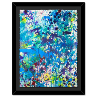 "Untitled" 36x28 Custom Framed Original Watercolor Painting on Deckle Edge Paper by Wyland (Artova) at PristineAuction.com