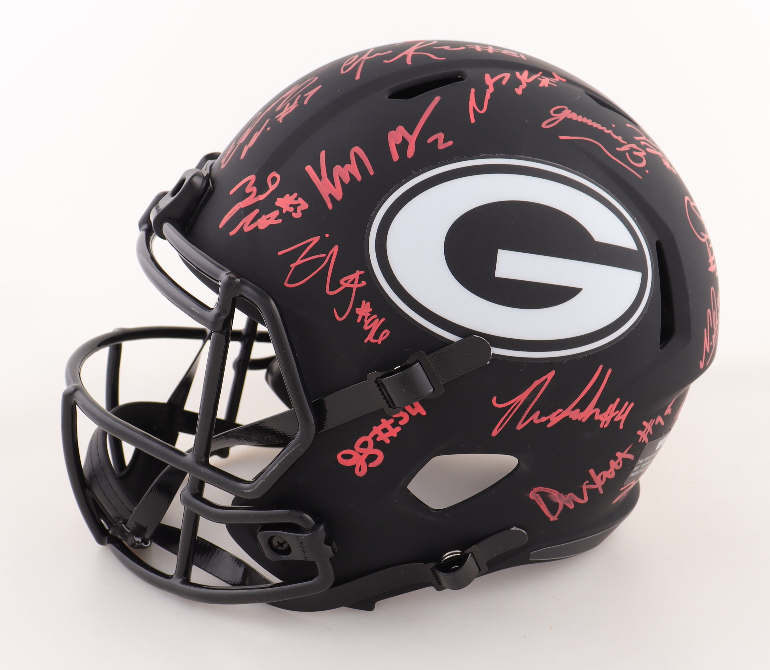 Georgia Bulldogs 2021 National Champions Full-Size Speed Helmet Signed by (24) with Stetson Bennett, George Pickens, Zamir White, Lewis Cine, Kelee Ringo (Beckett) at PristineAuction.com Georgia Bulldogs 2021 National Champions Full-Size Speed Helmet Signed by (24) with Stetson Bennett, George Pickens, Zamir White, Lewis Cine, Kelee Ringo (Beckett) at PristineAuction.com