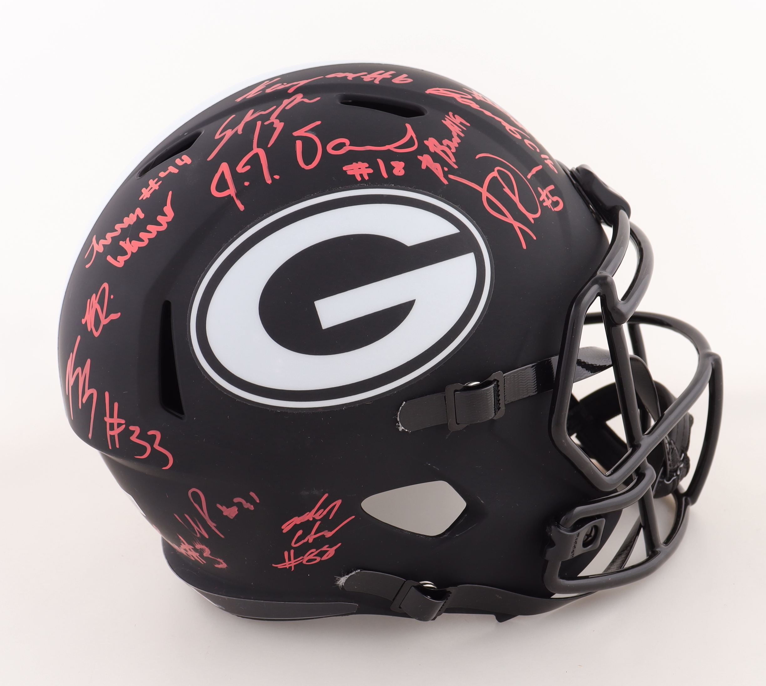 Georgia Bulldogs 2021 National Champions Full-Size Speed Helmet Signed by (24) with Stetson Bennett, George Pickens, Zamir White, Lewis Cine, Kelee Ringo (Beckett) at PristineAuction.com Georgia Bulldogs 2021 National Champions Full-Size Speed Helmet Signed by (24) with Stetson Bennett, George Pickens, Zamir White, Lewis Cine, Kelee Ringo (Beckett) at PristineAuction.com