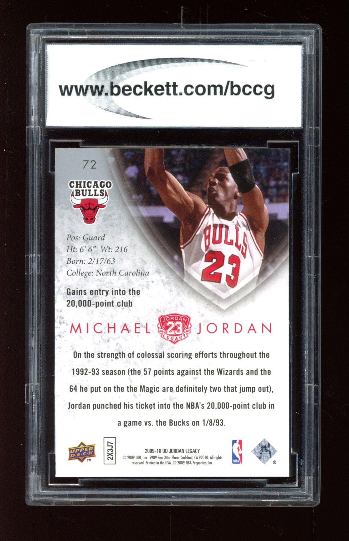 Michael Jordan 2009-10 Upper Deck Michael Jordan Legacy Collection Gold #72 (BCCG 10) at PristineAuction.com Michael Jordan 2009-10 Upper Deck Michael Jordan Legacy Collection Gold #72 (BCCG 10) at PristineAuction.com