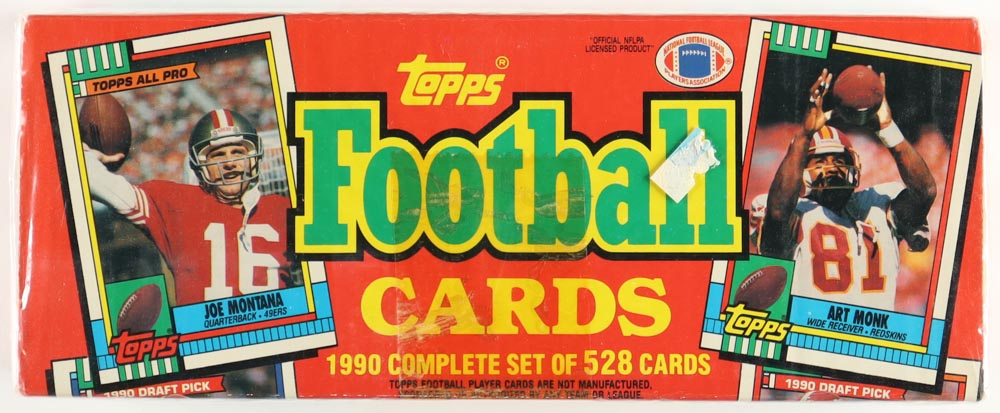 1990 Topps Football Complete Set of (528) Cards with Joe Montana #13, John Elway #37, Dan Marino #323, Barry Sanders #352 at PristineAuction.com 1990 Topps Football Complete Set of (528) Cards with Joe Montana #13, John Elway #37, Dan Marino #323, Barry Sanders #352 at PristineAuction.com