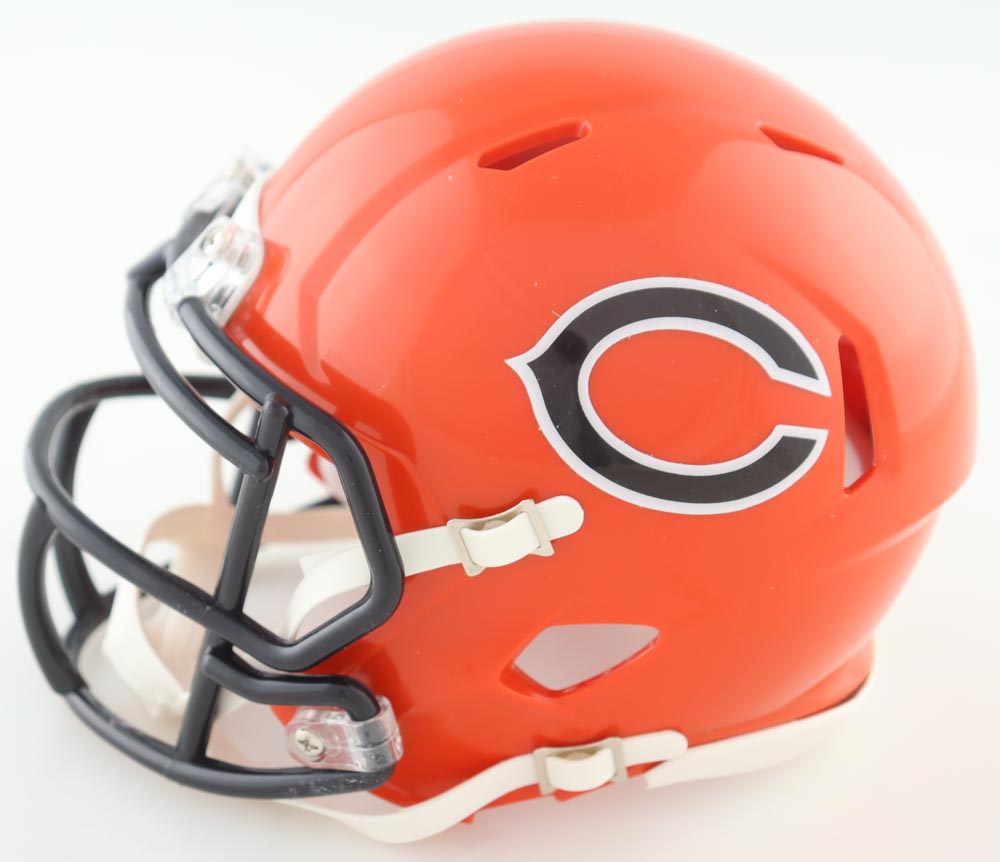 Brian Urlacher Signed Bears Speed Mini Helmet Inscribed "HOF 18" (Beckett) at PristineAuction.com Brian Urlacher Signed Bears Speed Mini Helmet Inscribed "HOF 18" (Beckett) at PristineAuction.com