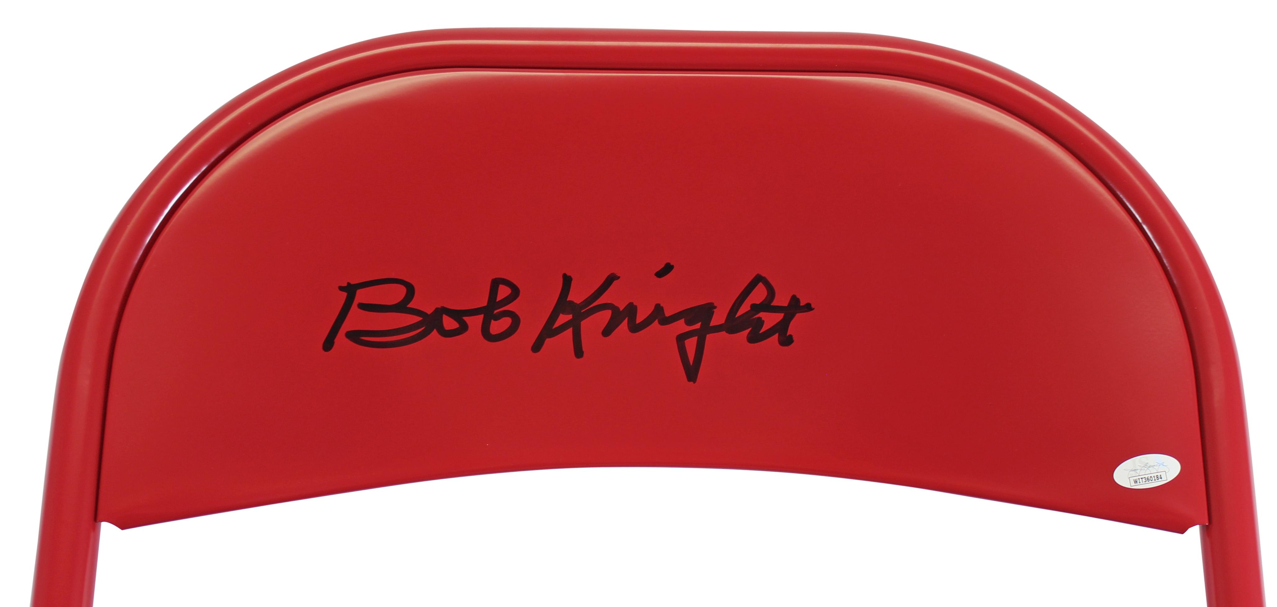 Bobby Knight Signed Metal Folding Chair (Beckett) at PristineAuction.com Bobby Knight Signed Metal Folding Chair (Beckett) at PristineAuction.com