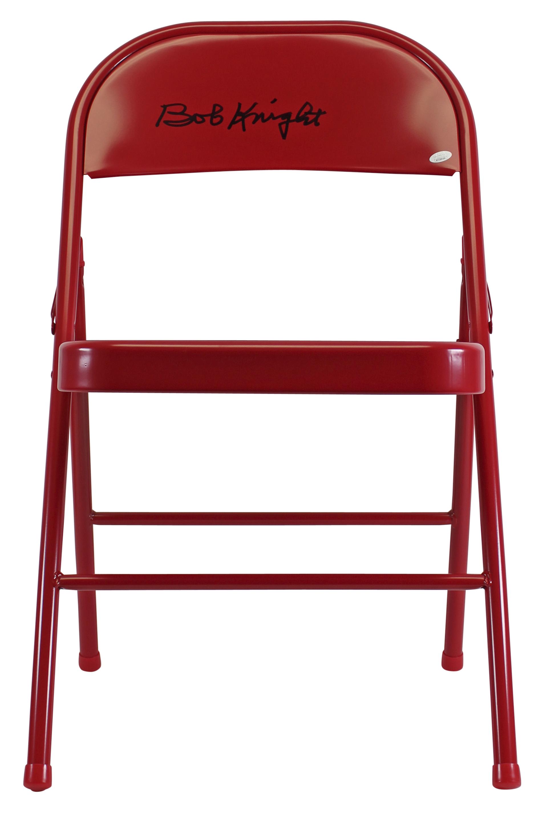 Bobby Knight Signed Metal Folding Chair (Beckett) at PristineAuction.com Bobby Knight Signed Metal Folding Chair (Beckett) at PristineAuction.com