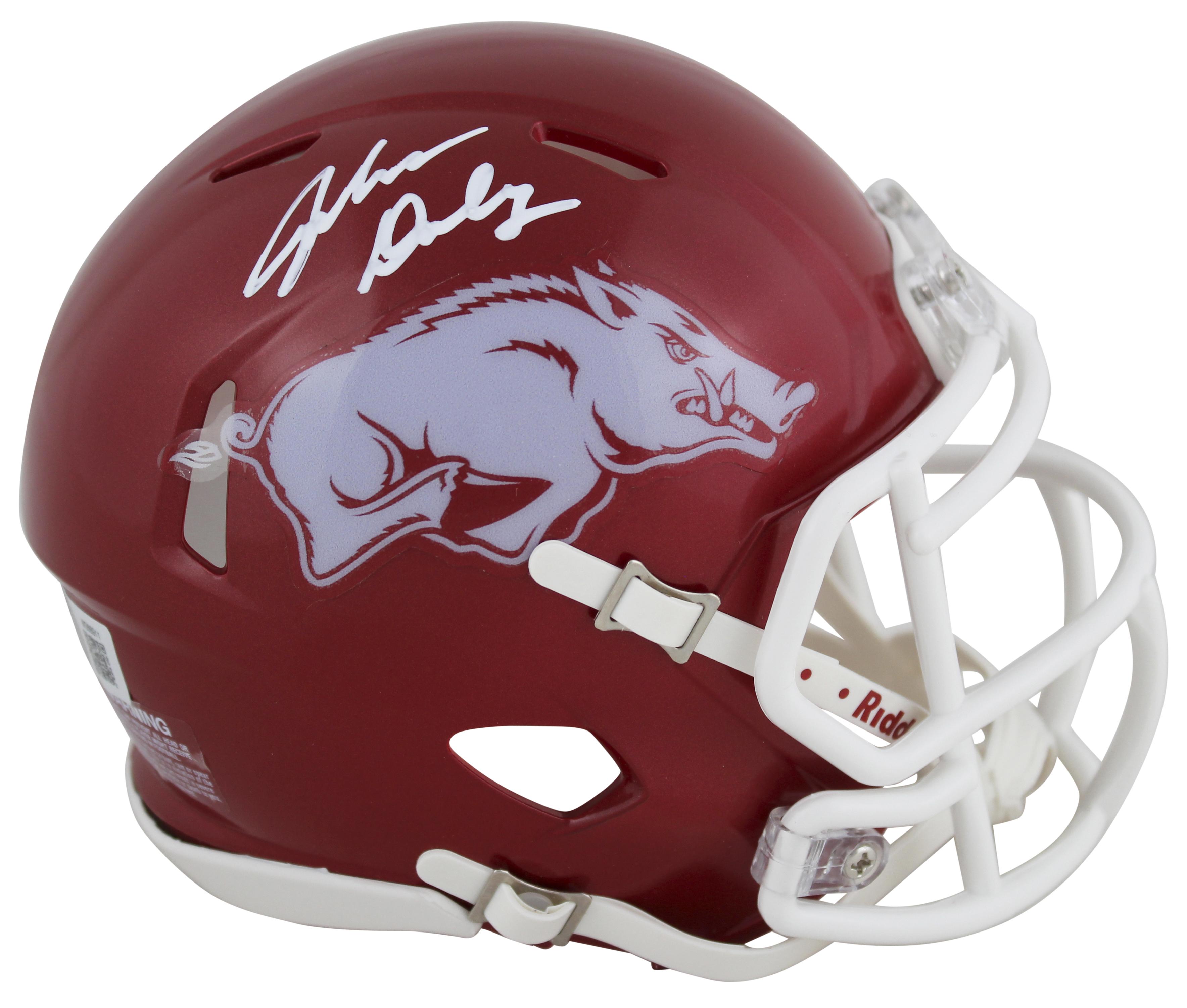 John Daly Signed Arkansas Razorbacks Speed Mini Helmet (Beckett) at PristineAuction.com John Daly Signed Arkansas Razorbacks Speed Mini Helmet (Beckett) at PristineAuction.com