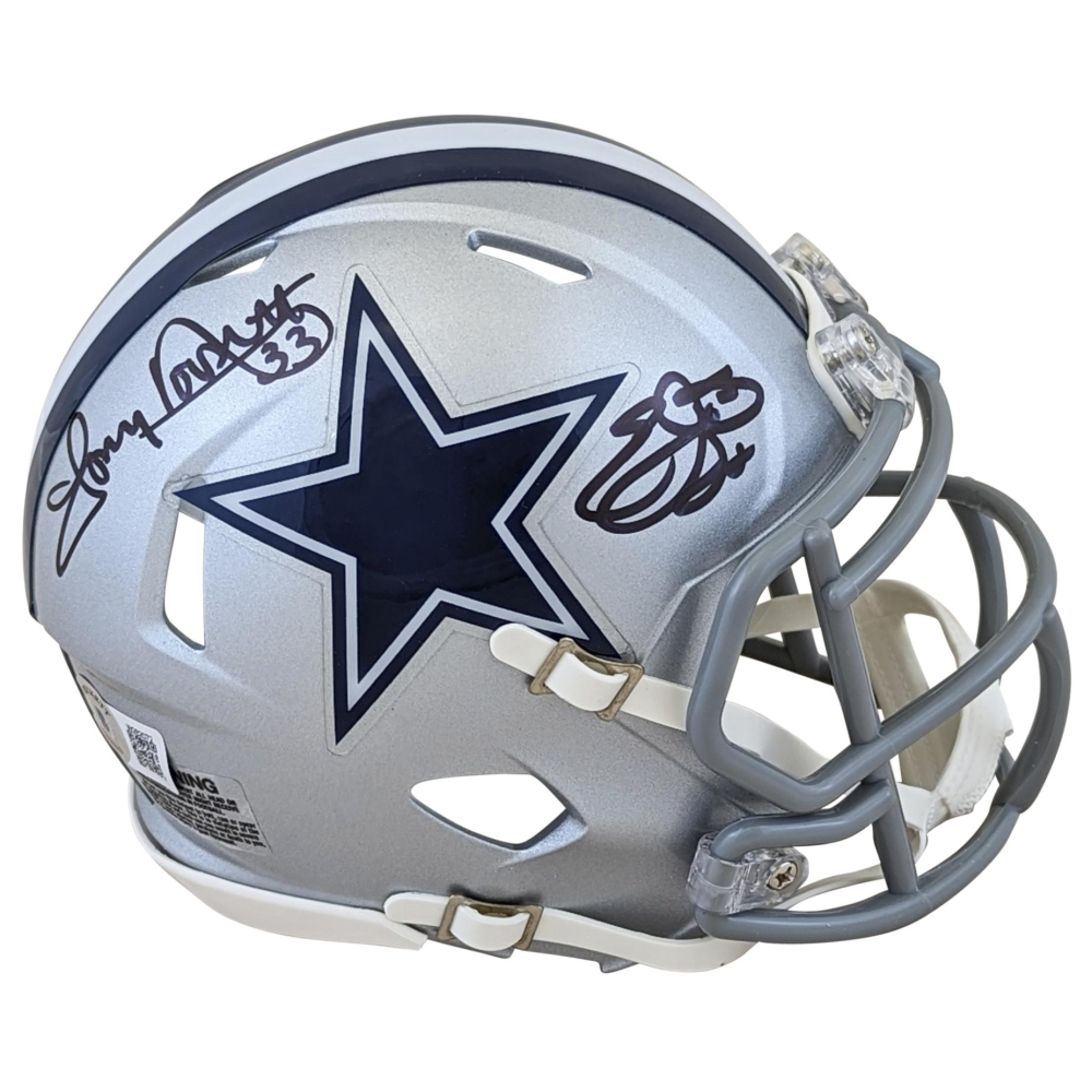 emmit smith autographed dallas cowboys helmet Emmitt Signed Mini Speed Replica Lunar Eclipse JSA WA186261 Troy Aikman Emmitt Smith Dallas Cowboys Autographed