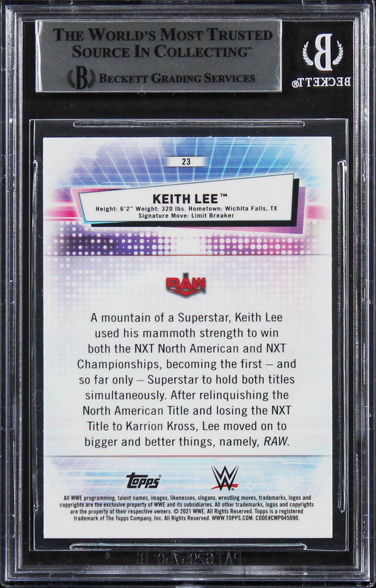 Keith Lee Signed 2021 Topps Chrome WWE #23 (BGS) at PristineAuction.com Keith Lee Signed 2021 Topps Chrome WWE #23 (BGS) at PristineAuction.com