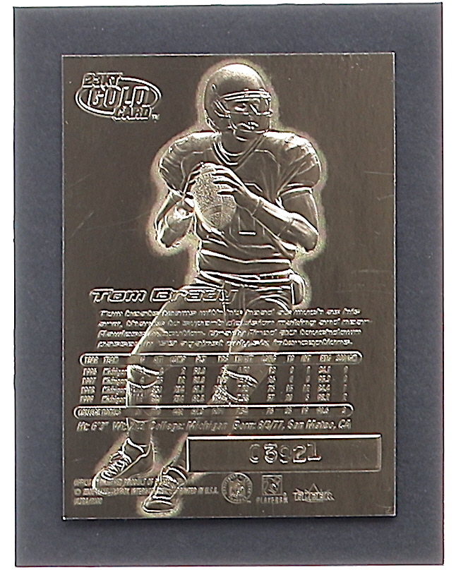 Tom Brady 2000 Fleer Ultra Holographic Signature Series 23Kt Gold RC at PristineAuction.com Tom Brady 2000 Fleer Ultra Holographic Signature Series 23Kt Gold RC at PristineAuction.com