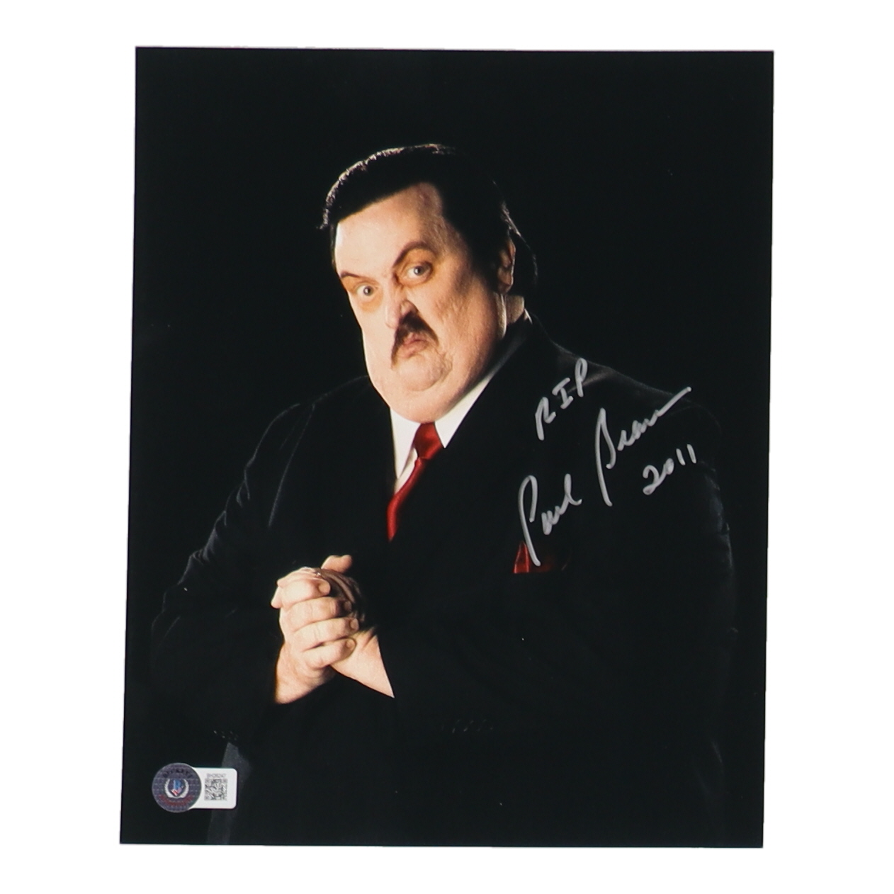 Paul Bearer Signed WWF 8x10 Photo Inscribed "RIP" & "2011" (Beckett) at PristineAuction.com Paul Bearer Signed WWF 8x10 Photo Inscribed "RIP" & "2011" (Beckett) at PristineAuction.com