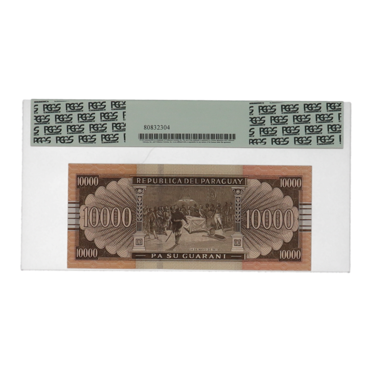 2015 Paraguay 10,000 Guaranies Banco Central Banknote (PCGS Superb Gem New 67PPQ) at PristineAuction.com 2015 Paraguay 10,000 Guaranies Banco Central Banknote (PCGS Superb Gem New 67PPQ) at PristineAuction.com