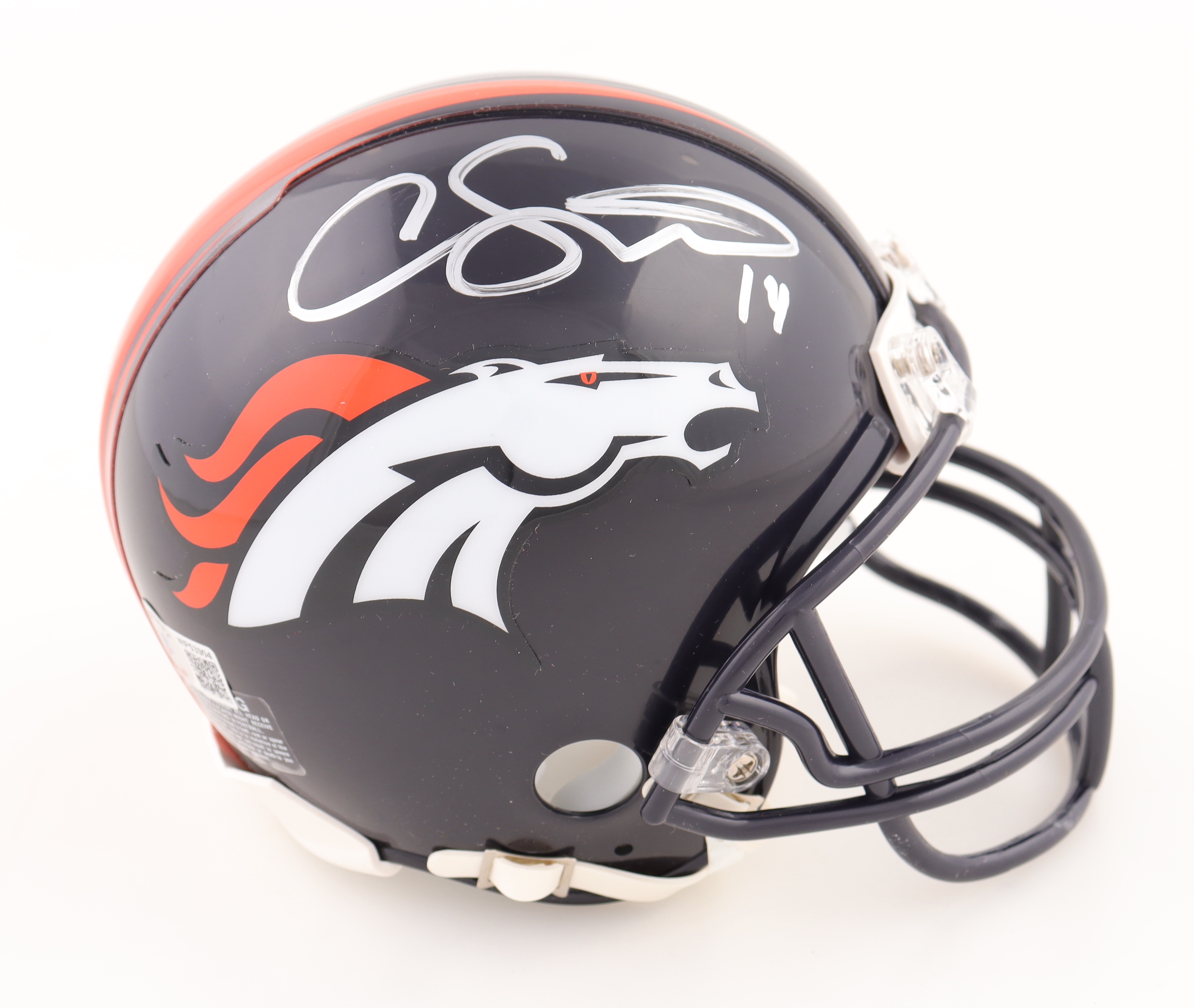 Courtland Sutton Signed Broncos Mini Helmet (Beckett) at PristineAuction.com Courtland Sutton Signed Broncos Mini Helmet (Beckett) at PristineAuction.com