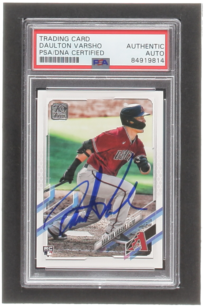 Daulton Varsho Signed 2021 Topps #10 RC (PSA)