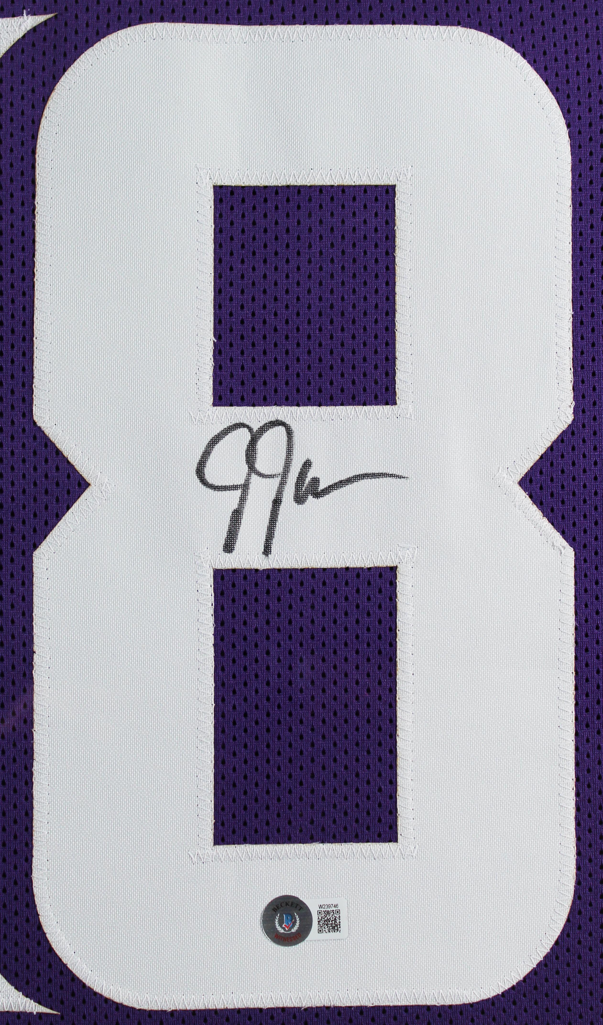 Justin Jefferson Signed Custom Framed Jersey Display (Beckett) at PristineAuction.com Justin Jefferson Signed Custom Framed Jersey Display (Beckett) at PristineAuction.com