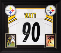 T.J. Watt Signed Custom Framed Jersey Display (Beckett) at PristineAuction.com