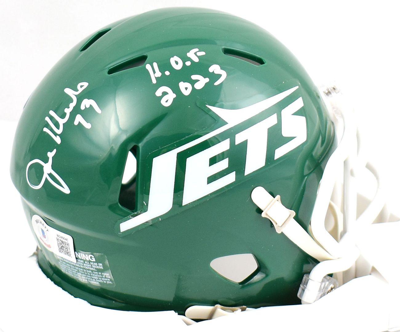 Joe Klecko Signed Jets Speed Mini Helmet Inscribed ""HOF 2023" (Beckett) at PristineAuction.com Joe Klecko Signed Jets Speed Mini Helmet Inscribed ""HOF 2023" (Beckett) at PristineAuction.com