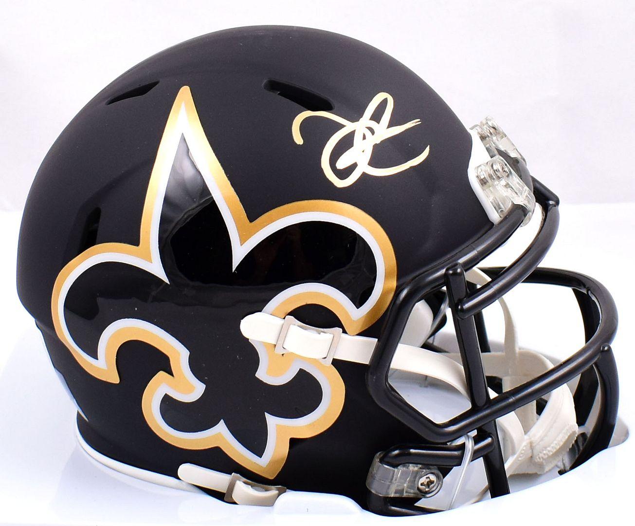 Derek Carr Signed Saints AMP Alternate Speed Mini Helmet (Beckett) at PristineAuction.com Derek Carr Signed Saints AMP Alternate Speed Mini Helmet (Beckett) at PristineAuction.com