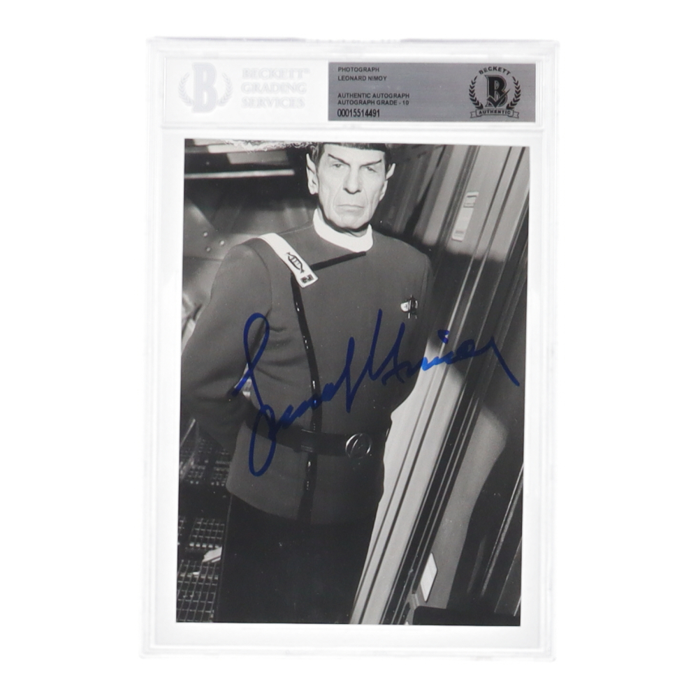 LEONARD NIMOY STAR TREK signed autographed photo silver marker COA Hologram main image 1