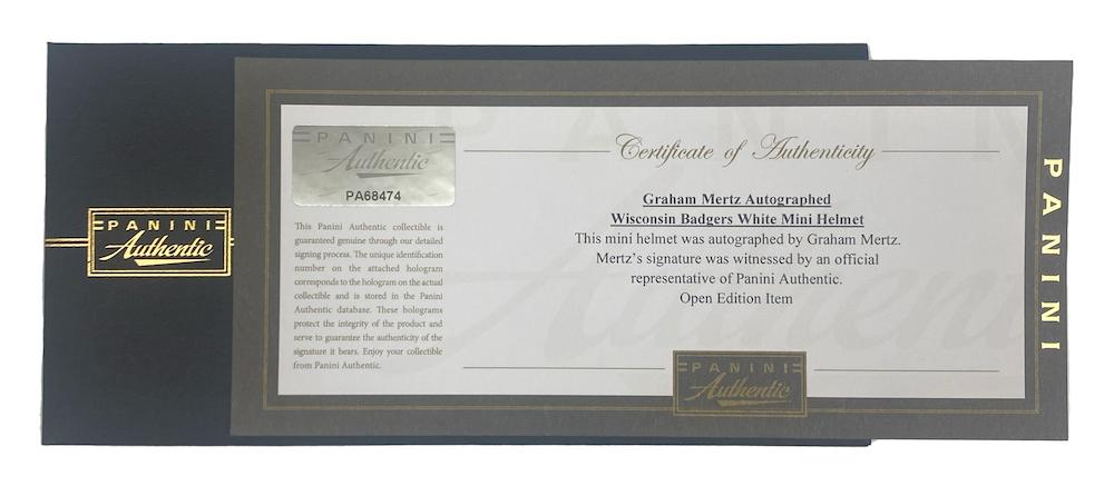 Graham Mertz Signed Wisconsin Badgers Mini Helmet (Panini) at PristineAuction.com Graham Mertz Signed Wisconsin Badgers Mini Helmet (Panini) at PristineAuction.com