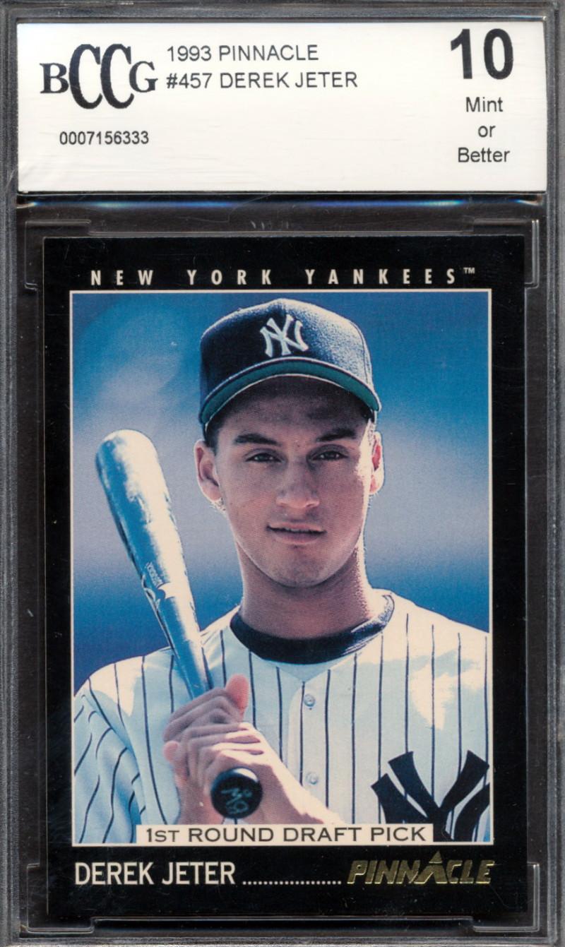 Derek Jeter 1993 Pinnacle #457 RC (BCCG 10) at PristineAuction.com Derek Jeter 1993 Pinnacle #457 RC (BCCG 10) at PristineAuction.com