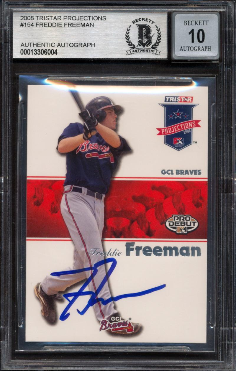 Freddie Freeman Signed 2008 Tristar PROjections #154 PD (BAS | Autograph Graded 10) at PristineAuction.com Freddie Freeman Signed 2008 Tristar PROjections #154 PD (BAS | Autograph Graded 10) at PristineAuction.com