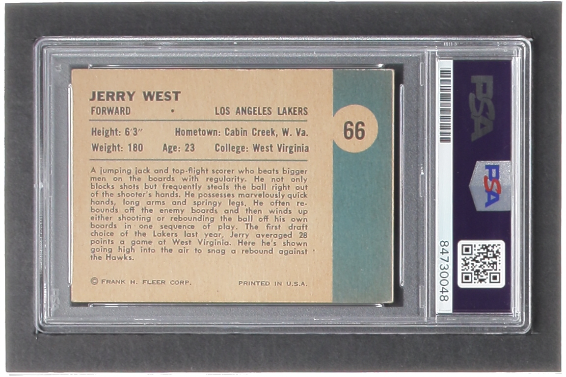 Jerry West Signed 1961-62 Fleer #66 IA RC With Multiple Inscriptions (PSA | Autograph Graded PSA 10) at PristineAuction.com Jerry West Signed 1961-62 Fleer #66 IA RC With Multiple Inscriptions (PSA | Autograph Graded PSA 10) at PristineAuction.com