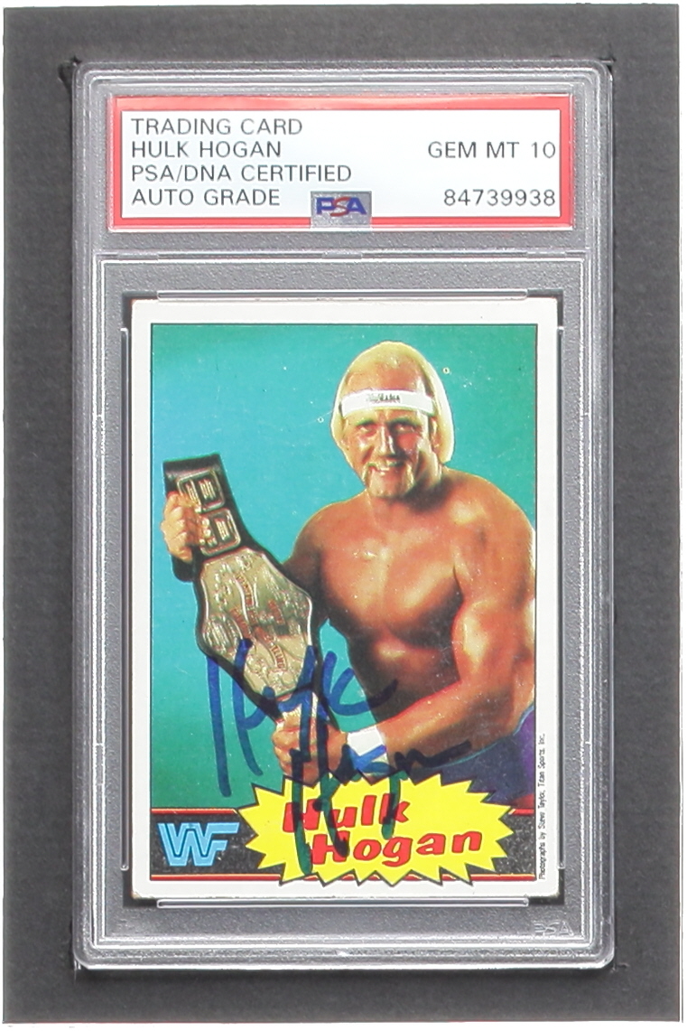 Hulk Hogan Signed 1985 Topps WWF #16 RC (PSA | Autograph Graded PSA 10) at PristineAuction.com Hulk Hogan Signed 1985 Topps WWF #16 RC (PSA | Autograph Graded PSA 10) at PristineAuction.com