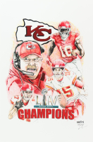 "Super Bowl LIV Champions" Chiefs LE 12x18 Lithograph By Brian Barton #/250 (PA) at PristineAuction.com