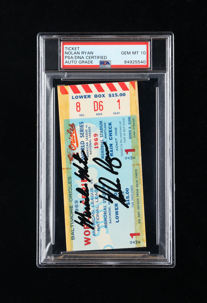 Nolan Ryan Signed 1969 World Series Game Ticket Inscribed "Miracle Mets" (PSA | Autograph Graded 10) at PristineAuction.com Nolan Ryan Signed 1969 World Series Game Ticket Inscribed "Miracle Mets" (PSA | Autograph Graded 10) at PristineAuction.com