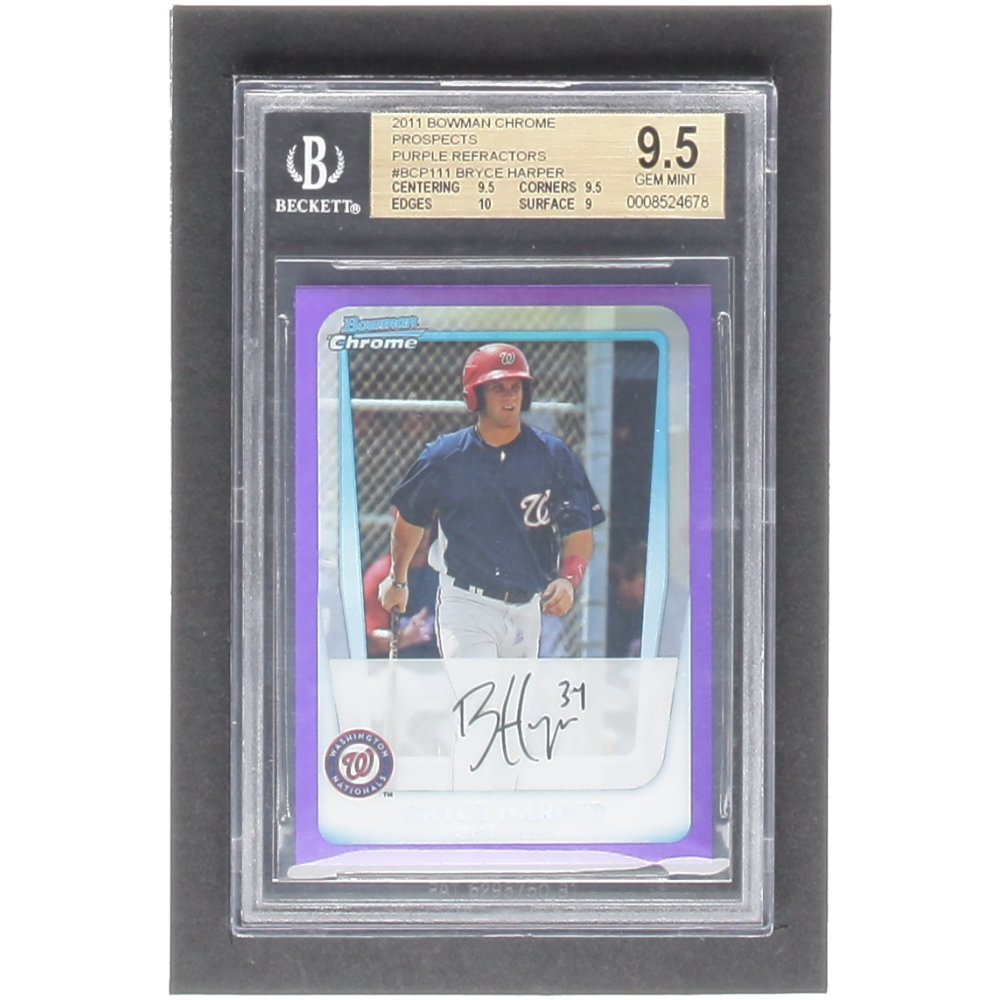 Bryce Harper 2011 Bowman Chrome Prospects Purple Refractors BCP111 RC