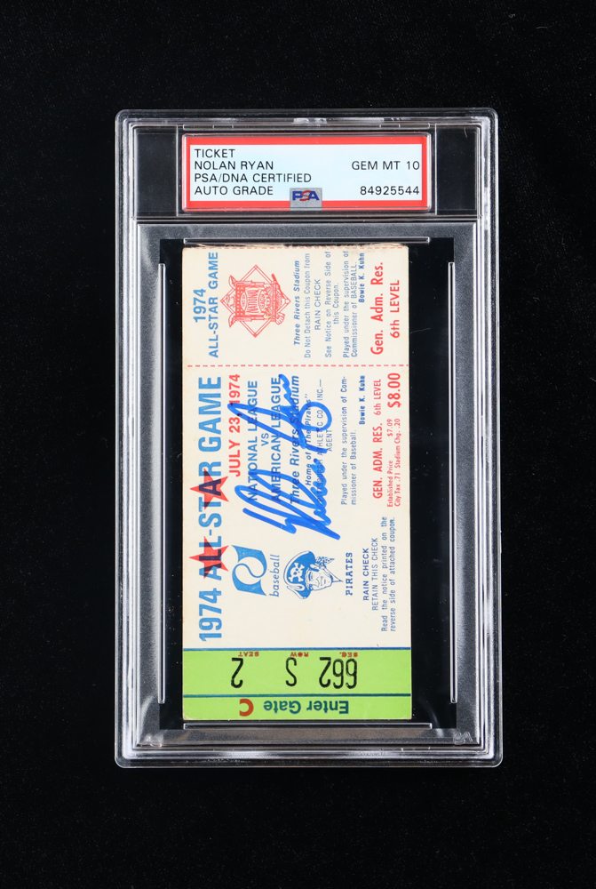Nolan Ryan Signed 1977 All-Star Game Ticket (PSA | Autograph Graded 10) at PristineAuction.com Nolan Ryan Signed 1977 All-Star Game Ticket (PSA | Autograph Graded 10) at PristineAuction.com