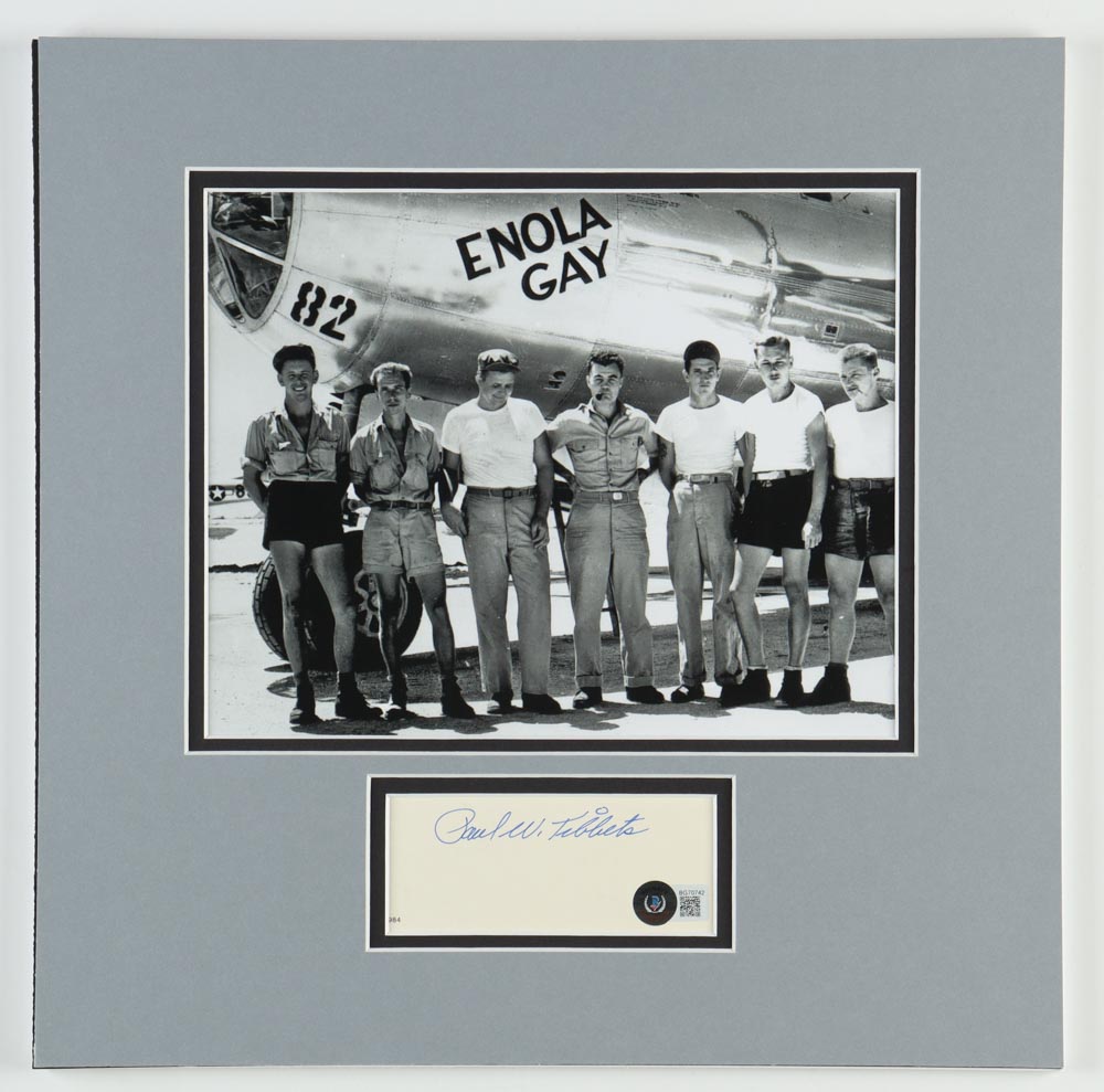 Paul Tibbets Signed 14x14 Custom Matted Photo Display (Beckett) at PristineAuction.com Paul Tibbets Signed 14x14 Custom Matted Photo Display (Beckett) at PristineAuction.com