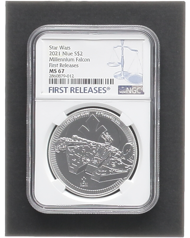 2021 Niue Star Wars Millennium Falcon - First Releases - Two Dollar Coin (NGC MS67) at PristineAuction.com 2021 Niue Star Wars Millennium Falcon - First Releases - Two Dollar Coin (NGC MS67) at PristineAuction.com