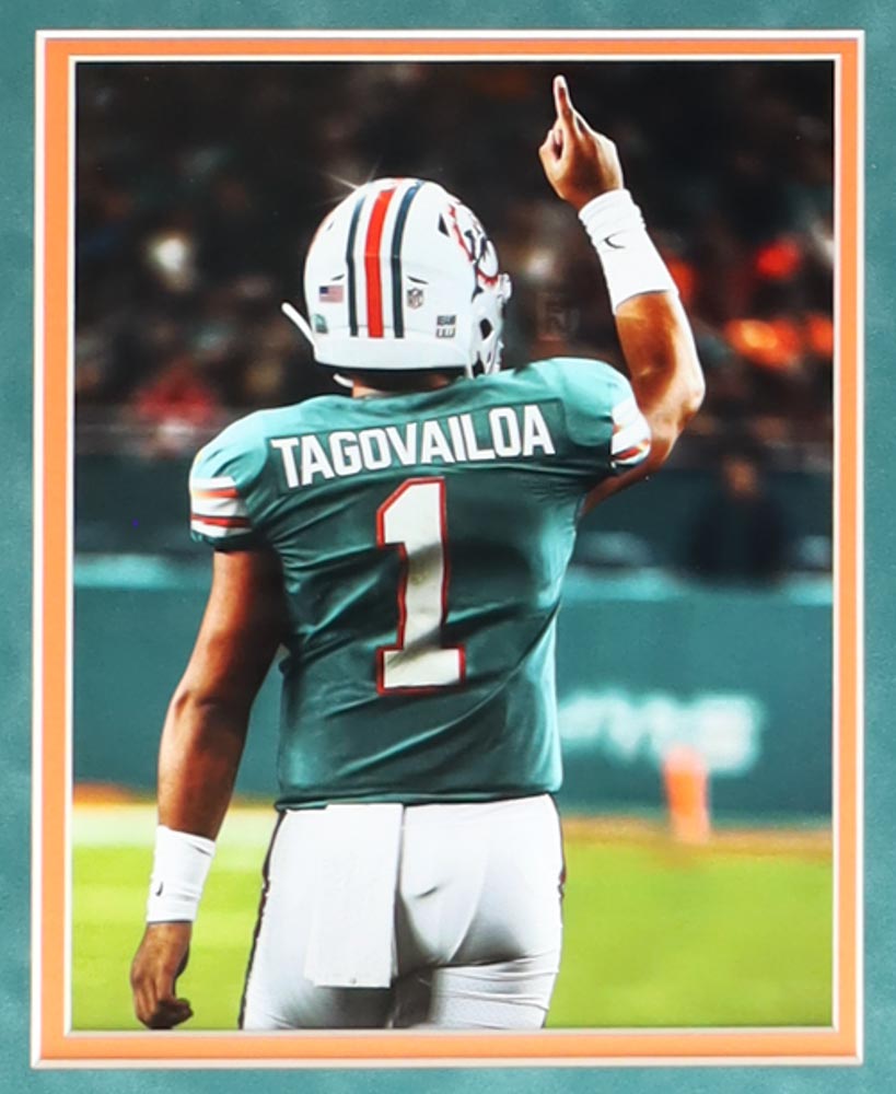 Tua Tagovailoa Signed Custom Framed Jersey Display (Beckett) at PristineAuction.com Tua Tagovailoa Signed Custom Framed Jersey Display (Beckett) at PristineAuction.com