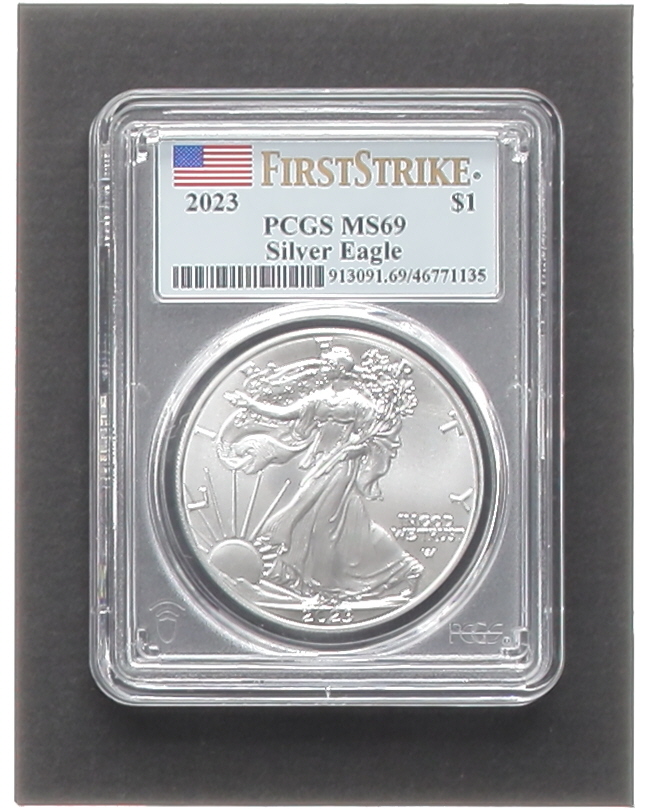 2023 American Eagle Silver Dollar - First Strike Label (PCGS MS69) at PristineAuction.com 2023 American Eagle Silver Dollar - First Strike Label (PCGS MS69) at PristineAuction.com