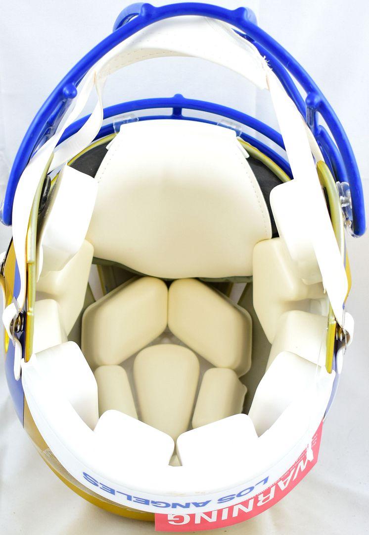 Marshall Faulk Signed Rams Full-Size Authentic On-Field Flash Alternate Speed Helmet inscribed "HOF 20XI" (Beckett) at PristineAuction.com Marshall Faulk Signed Rams Full-Size Authentic On-Field Flash Alternate Speed Helmet inscribed "HOF 20XI" (Beckett) at PristineAuction.com