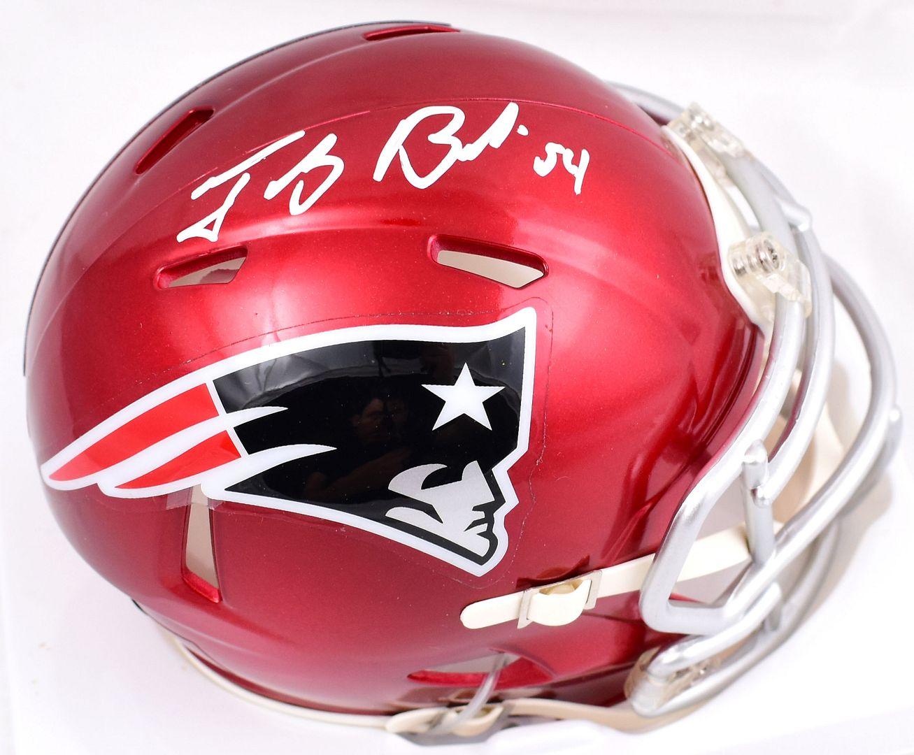 Tedy Bruschi Signed Patriots Flash Alternate Speed Mini Helmet (Beckett) at PristineAuction.com Tedy Bruschi Signed Patriots Flash Alternate Speed Mini Helmet (Beckett) at PristineAuction.com