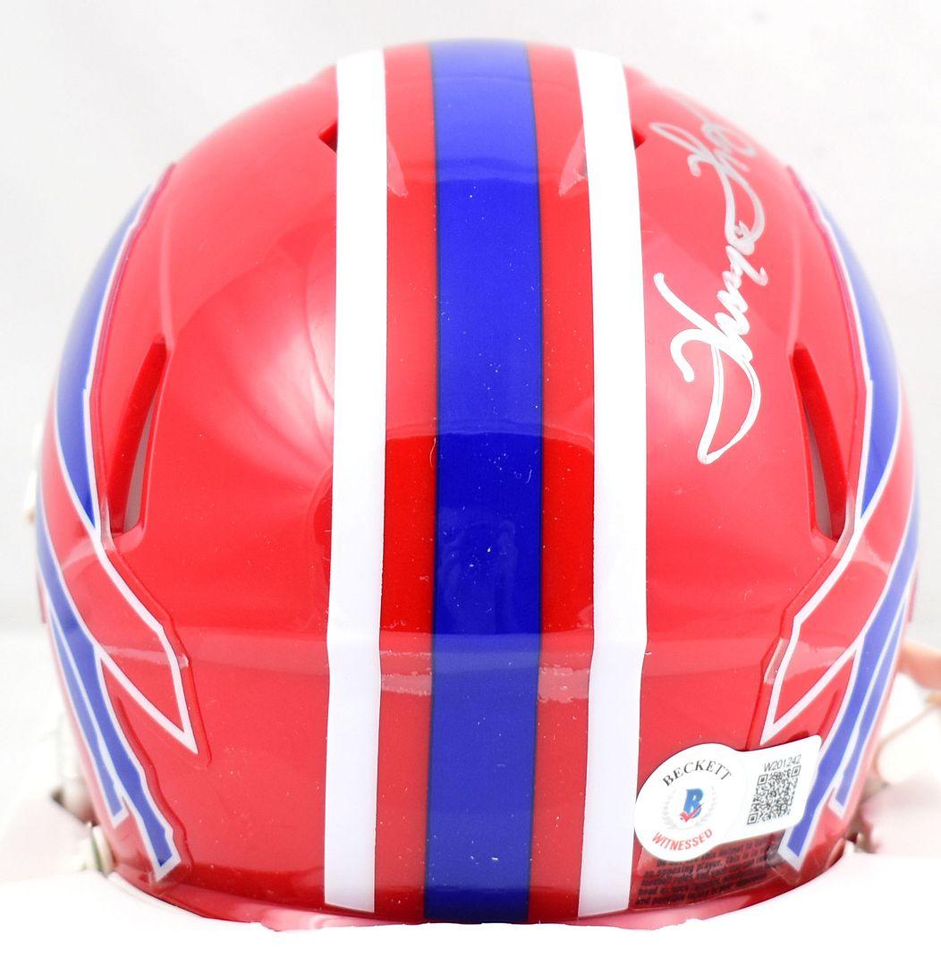 Thurman Thomas Signed Bills Speed Mini Helmet (Beckett) at PristineAuction.com Thurman Thomas Signed Bills Speed Mini Helmet (Beckett) at PristineAuction.com