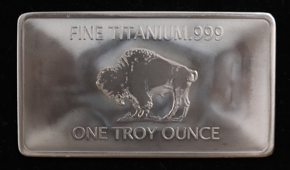 One Troy Ounce "Buffalo" .999 Fine Titanium Bullion Bar at PristineAuction.com One Troy Ounce "Buffalo" .999 Fine Titanium Bullion Bar at PristineAuction.com