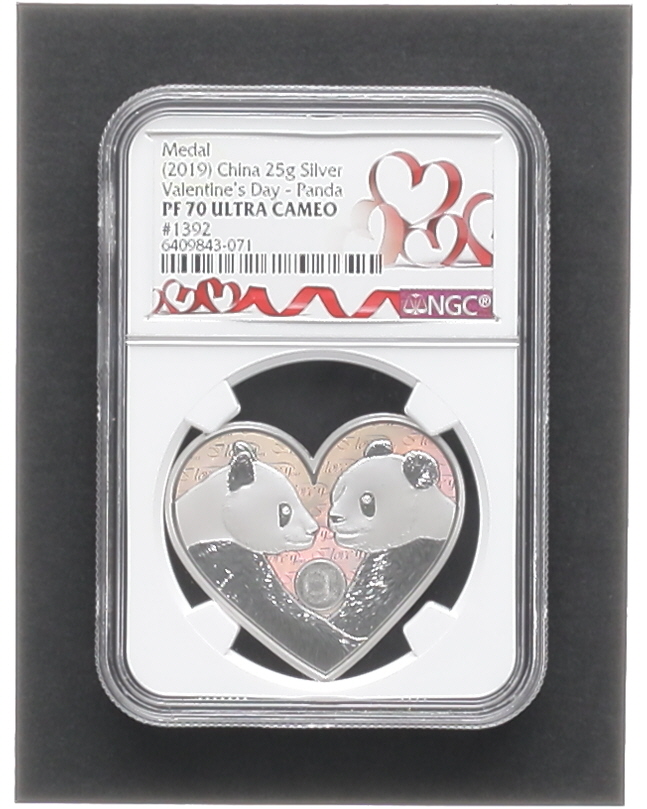 2019 China Valentine's Day Panda Coin (NGC PF70 Ultra Cameo) at PristineAuction.com 2019 China Valentine's Day Panda Coin (NGC PF70 Ultra Cameo) at PristineAuction.com