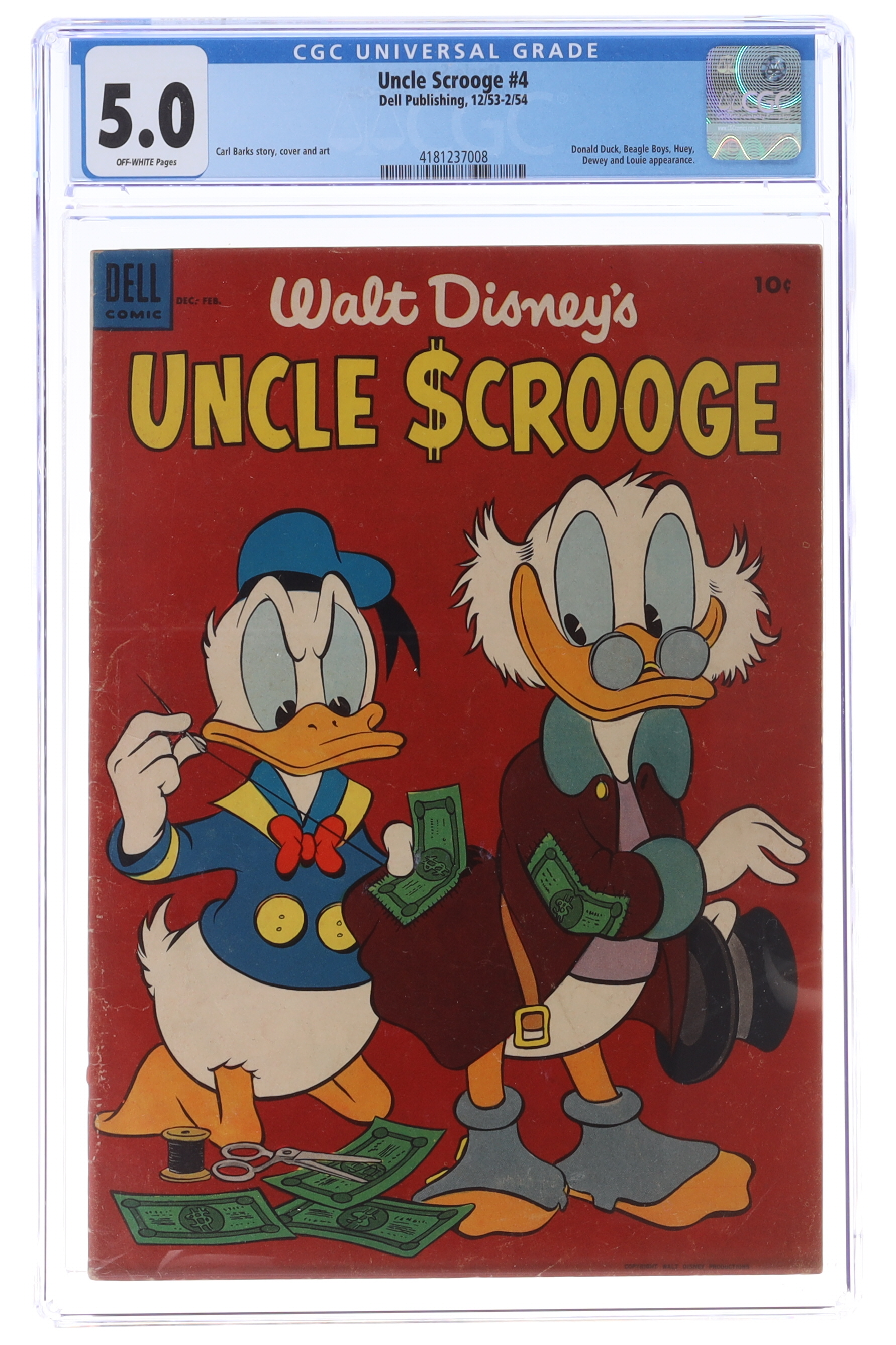 1953-54 "Uncle Scrooge" Issue #4 Dell Comic Book (CGC 5) at PristineAuction.com 1953-54 "Uncle Scrooge" Issue #4 Dell Comic Book (CGC 5) at PristineAuction.com