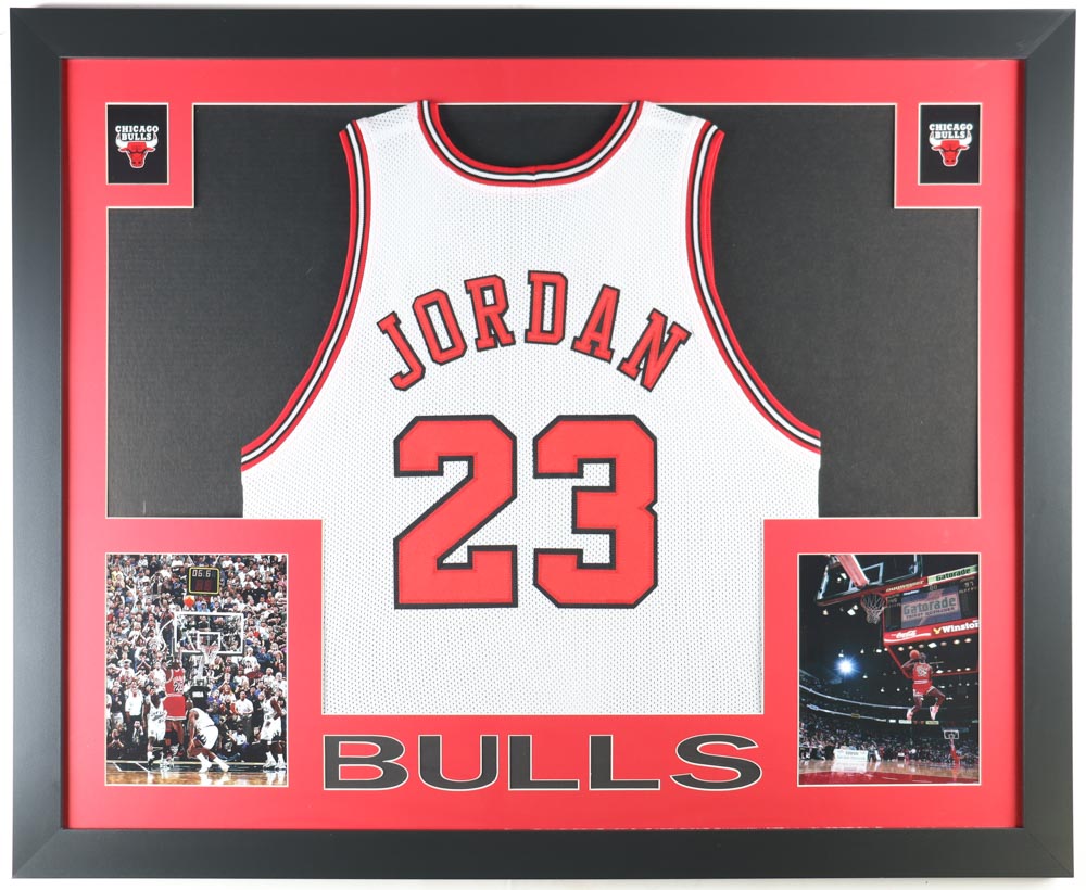 Michael Jordan Custom Framed Jersey Display at PristineAuction.com Michael Jordan Custom Framed Jersey Display at PristineAuction.com