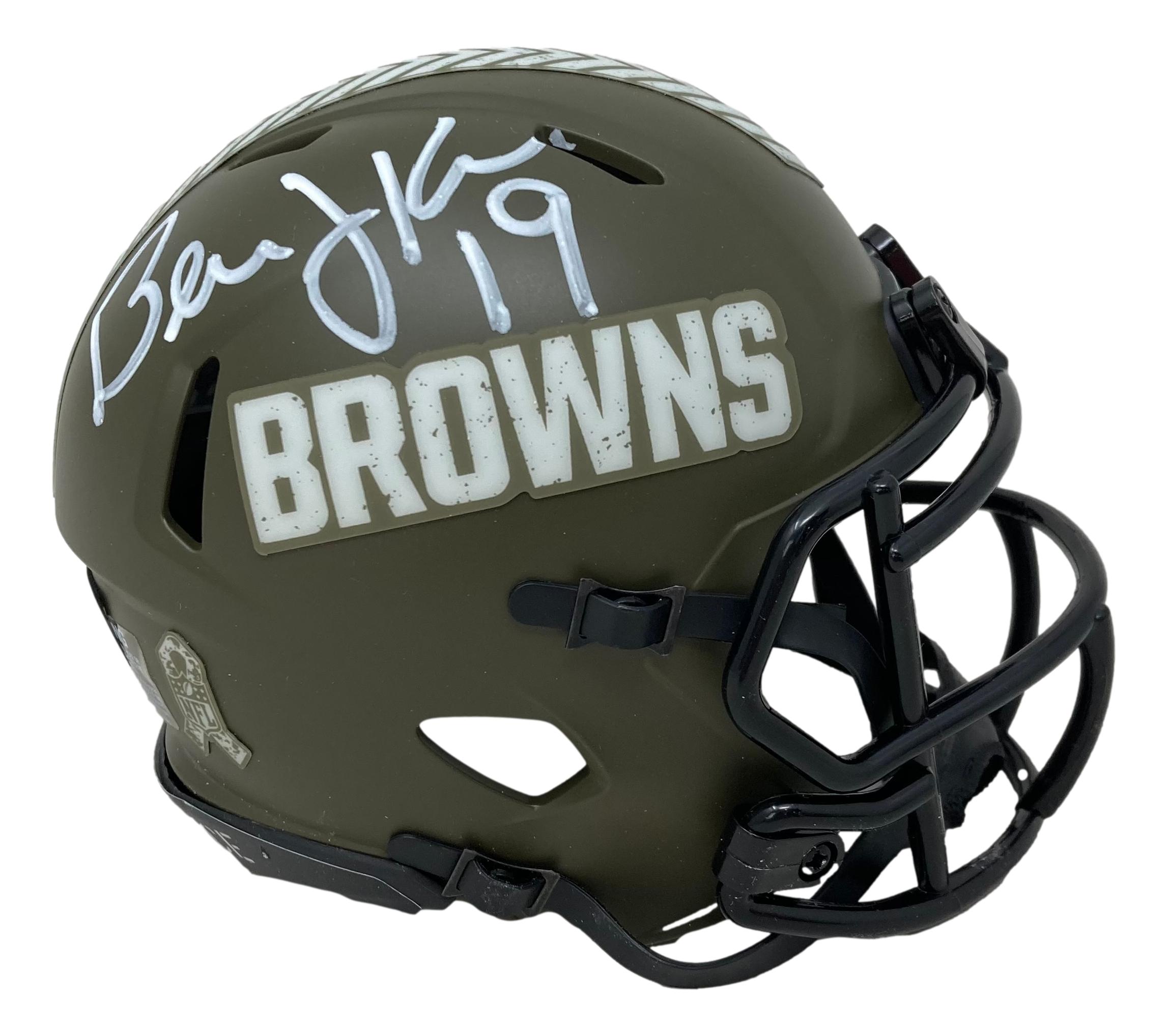 Bernie Kosar Signed Browns Salute To Service Alternate Speed Mini Helmet (Beckett) at PristineAuction.com Bernie Kosar Signed Browns Salute To Service Alternate Speed Mini Helmet (Beckett) at PristineAuction.com