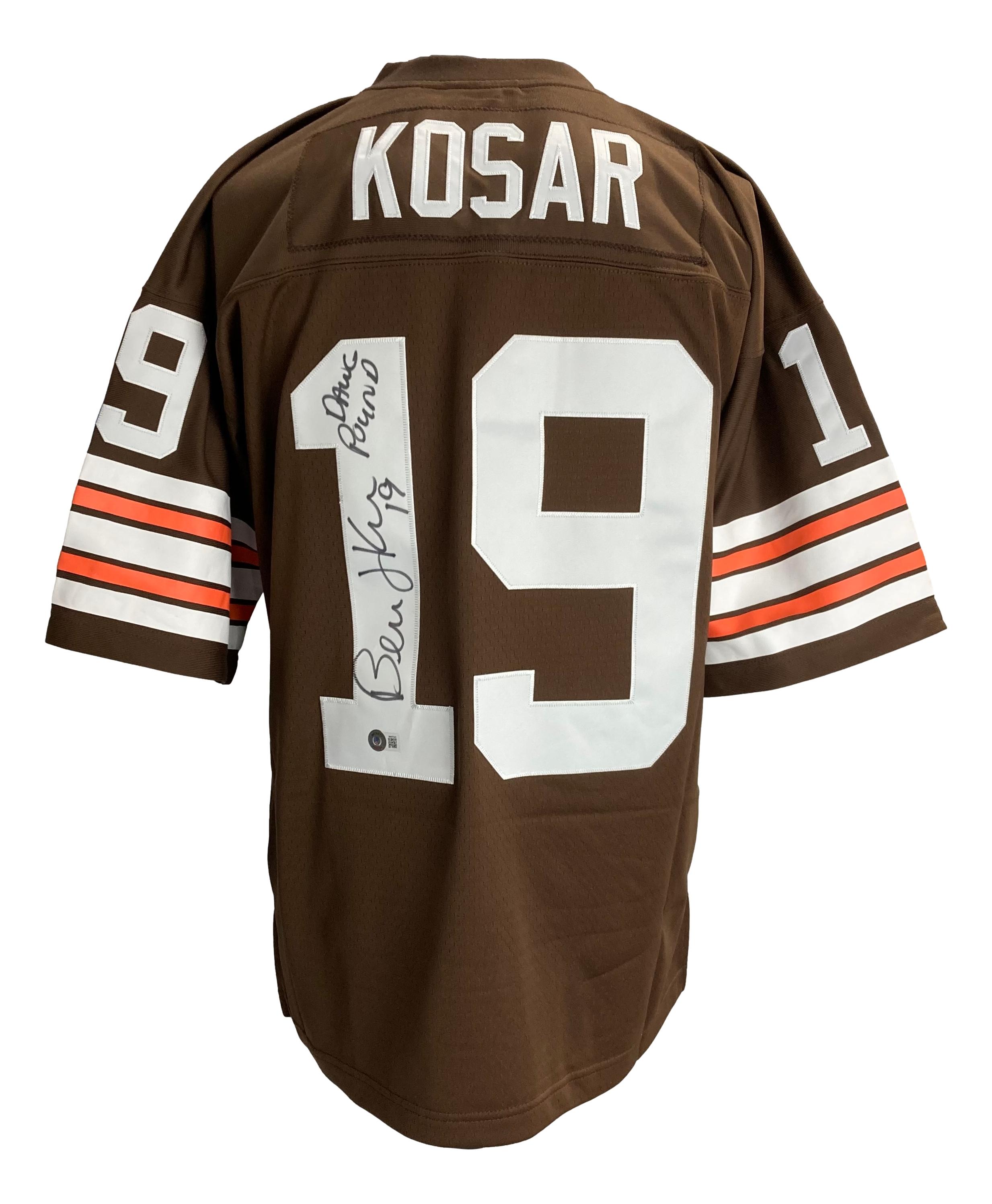 Bernie Kosar Signed Authentic Mitchell & Ness Browns Jersey Inscribed "Dawg Pound" (Beckett) at PristineAuction.com Bernie Kosar Signed Authentic Mitchell & Ness Browns Jersey Inscribed "Dawg Pound" (Beckett) at PristineAuction.com
