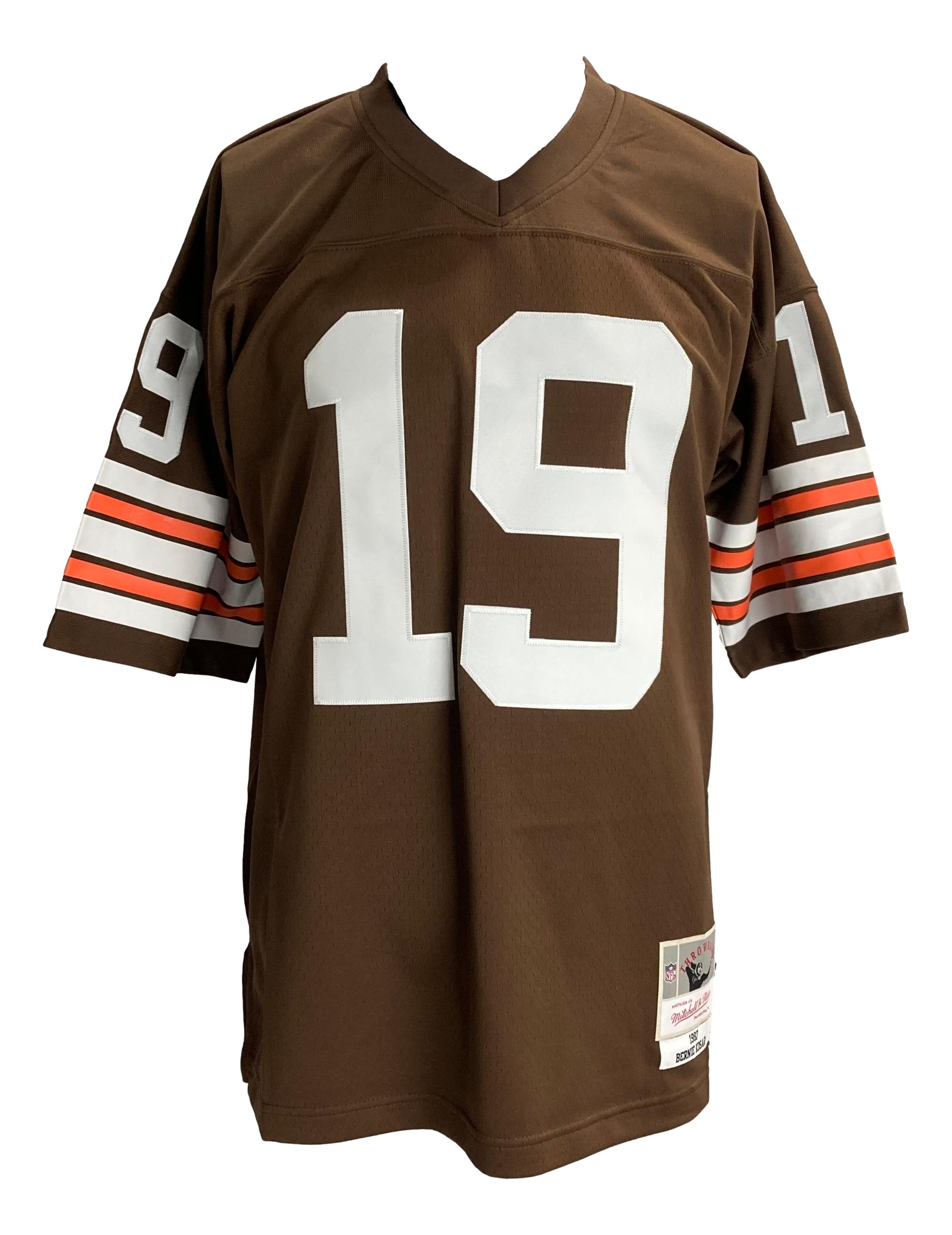 Bernie Kosar Signed Authentic Mitchell & Ness Browns Jersey Inscribed "Dawg Pound" (Beckett) at PristineAuction.com Bernie Kosar Signed Authentic Mitchell & Ness Browns Jersey Inscribed "Dawg Pound" (Beckett) at PristineAuction.com