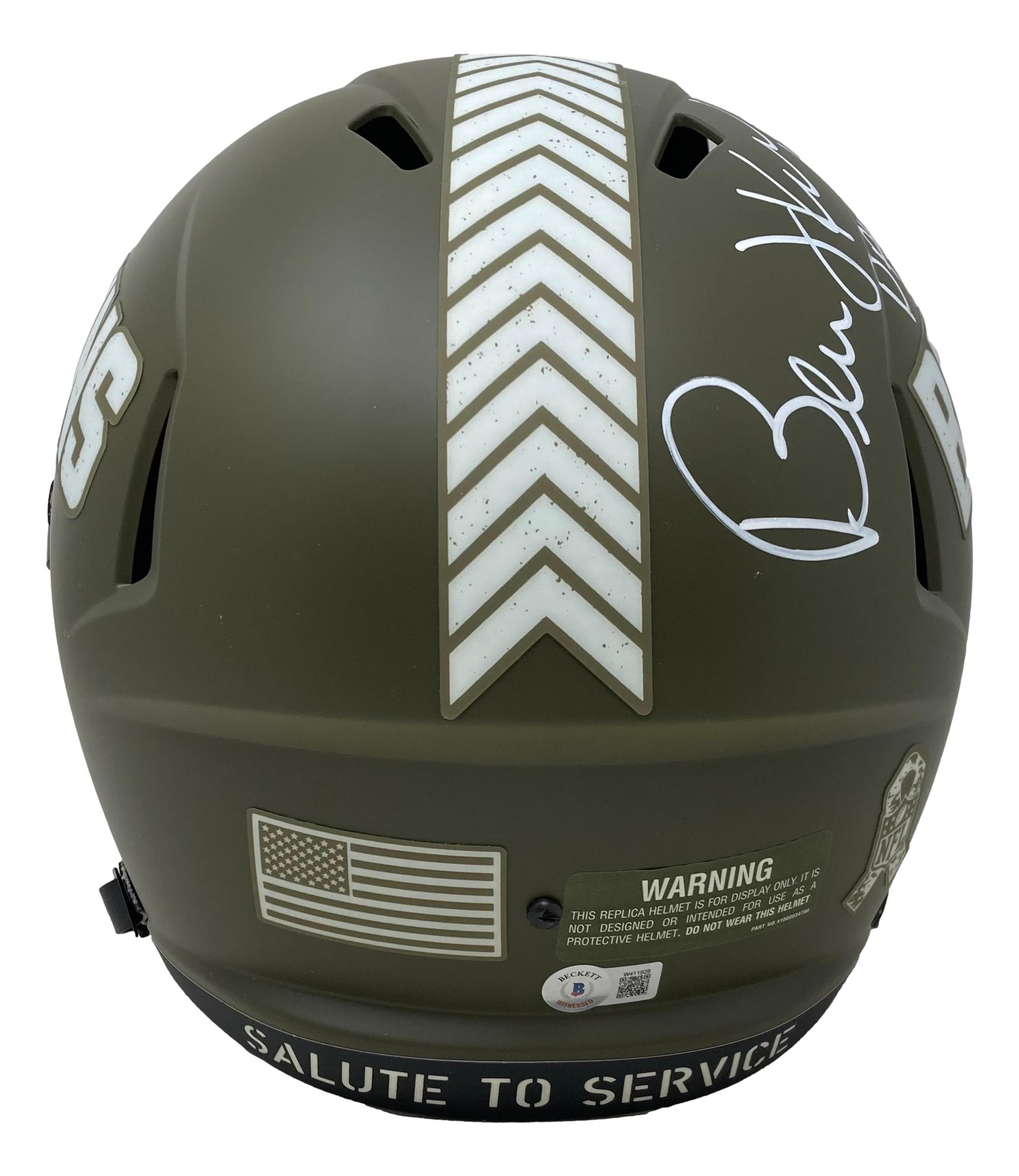 Bernie Kosar Signed Browns Full-Size Salute to Service Speed Helmet Inscribed "Dawg Pound" (Beckett) at PristineAuction.com Bernie Kosar Signed Browns Full-Size Salute to Service Speed Helmet Inscribed "Dawg Pound" (Beckett) at PristineAuction.com